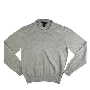 Bloomingdale's Men's Cotton Linen Gray Crew Neck Sweater Sweatshirt Top Sz L